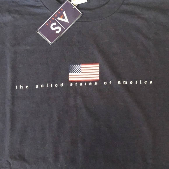 BRIAR Creek Size 2XL Navy United States of America Crew Neck Tee NWT - Picture 2 of 7